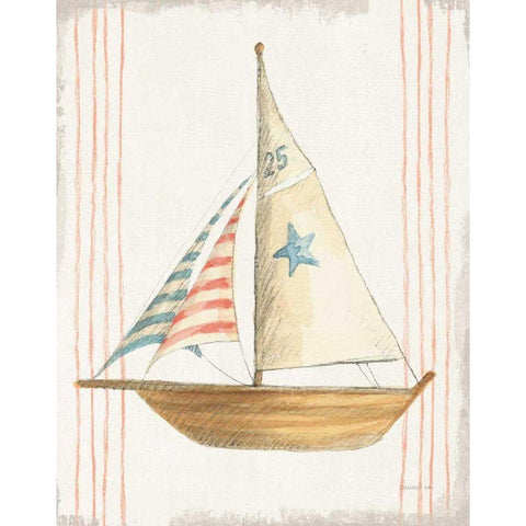 Floursack Nautical VII no Words Black Modern Wood Framed Art Print by Nai, Danhui