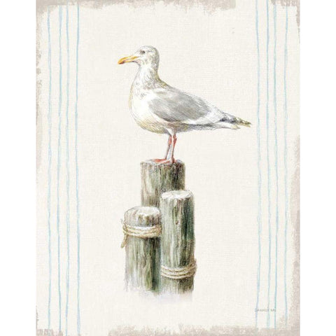 Floursack Nautical XIII no Words White Modern Wood Framed Art Print by Nai, Danhui