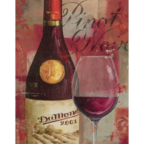 Vin Abstrait I Gold Ornate Wood Framed Art Print with Double Matting by Audit, Lisa