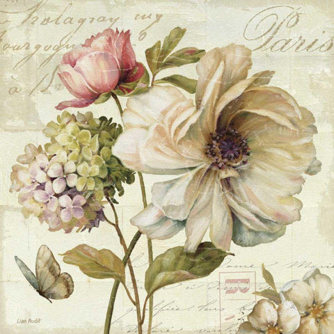 Marche de Fleurs II White Modern Wood Framed Art Print by Audit, Lisa