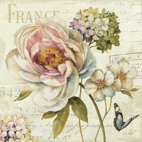 Marche de Fleurs III Black Modern Wood Framed Art Print with Double Matting by Audit, Lisa