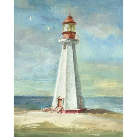Lighthouse III Black Modern Wood Framed Art Print with Double Matting by Nai, Danhui