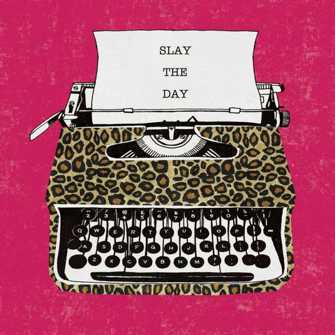 Slay the Day Black Modern Wood Framed Art Print with Double Matting by Mullan, Michael