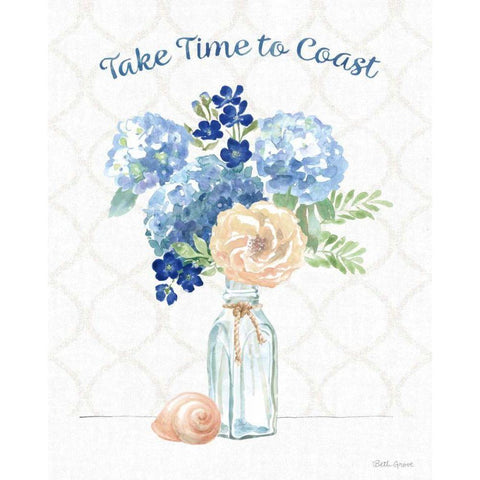Coastline Botanical V White Modern Wood Framed Art Print by Grove, Beth