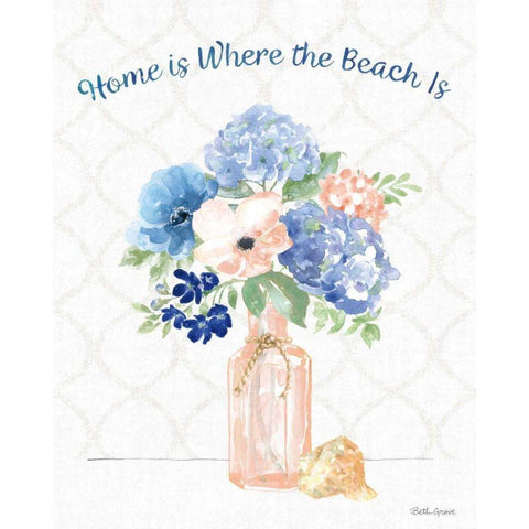 Coastline Botanical VI White Modern Wood Framed Art Print by Grove, Beth