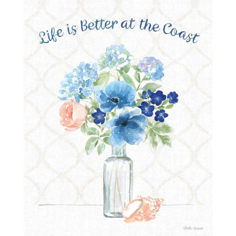 Coastline Botanical VIII White Modern Wood Framed Art Print by Grove, Beth