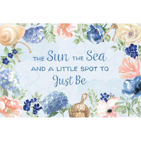 Coastline Botanical IV Blue Gold Ornate Wood Framed Art Print with Double Matting by Grove, Beth