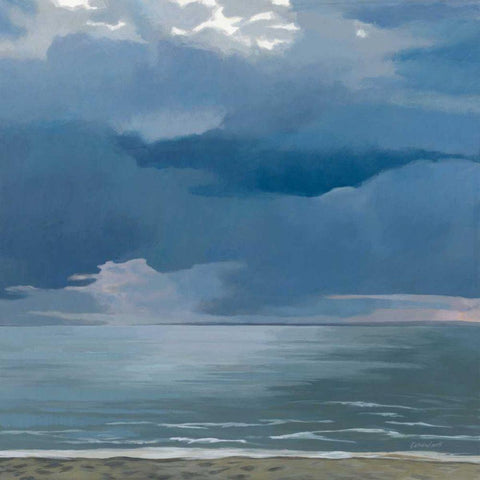 Afternoon Storm White Modern Wood Framed Art Print by Lovell, Kathrine