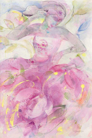 Dancer II Black Ornate Wood Framed Art Print with Double Matting by Hristova, Albena