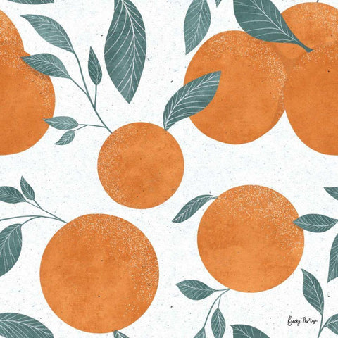 Fruity Cocktails Pattern I Black Ornate Wood Framed Art Print with Double Matting by Thorns, Becky