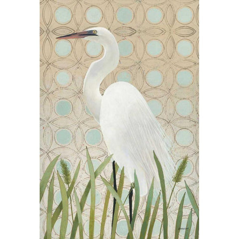 Free as a Bird Egret Gold Ornate Wood Framed Art Print with Double Matting by Lovell, Kathrine