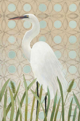 Free as a Bird Egret White Modern Wood Framed Art Print with Double Matting by Lovell, Kathrine