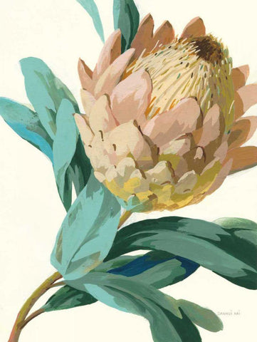 Jewel of the Garden I Black Ornate Wood Framed Art Print with Double Matting by Nai, Danhui