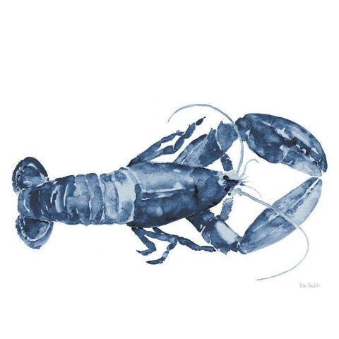 Beach House Kitchen Blue Lobster White Black Modern Wood Framed Art Print with Double Matting by Audit, Lisa