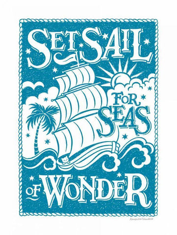 Set Sail White Modern Wood Framed Art Print with Double Matting by Snowdon, Alexandra