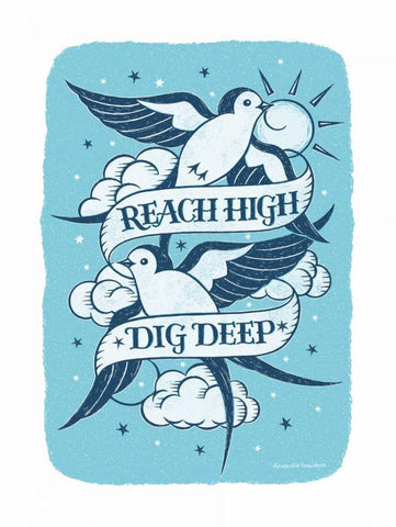 Reach High White Modern Wood Framed Art Print with Double Matting by Snowdon, Alexandra