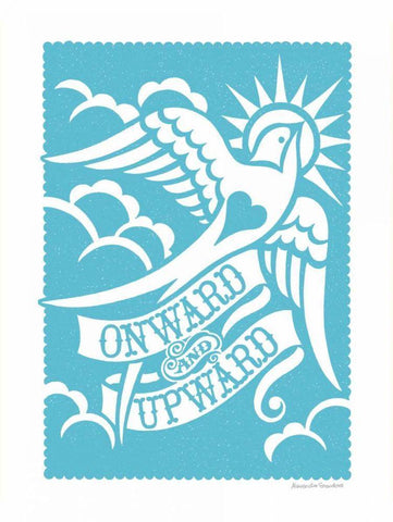 Onward and Upward White Modern Wood Framed Art Print with Double Matting by Snowdon, Alexandra