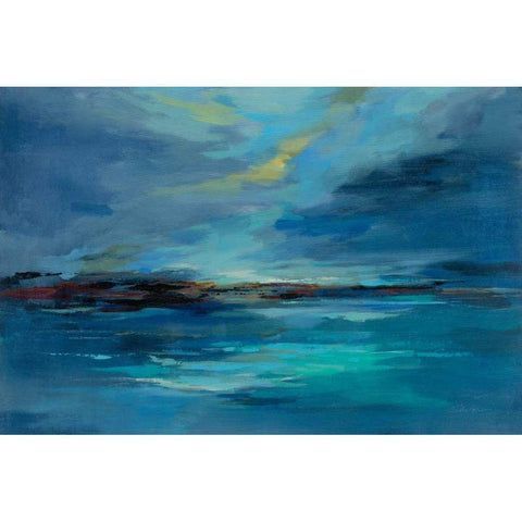 Early Morning Sea Black Modern Wood Framed Art Print by Vassileva, Silvia