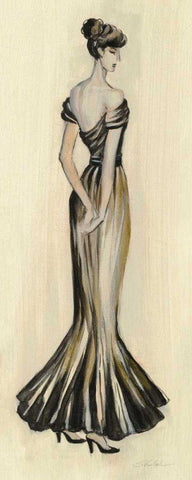 Evening Gown I White Modern Wood Framed Art Print with Double Matting by Vassileva, Silvia
