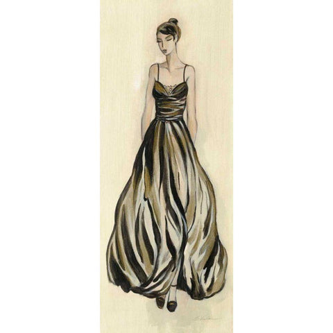 Evening Gown III Black Modern Wood Framed Art Print with Double Matting by Vassileva, Silvia