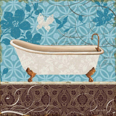 Eco Motif Bath I Gold Ornate Wood Framed Art Print with Double Matting by Audit, Lisa