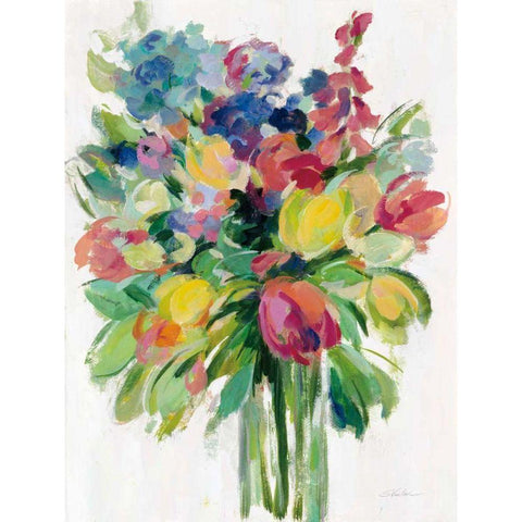 Earthy Colors Bouquet II White White Modern Wood Framed Art Print by Vassileva, Silvia