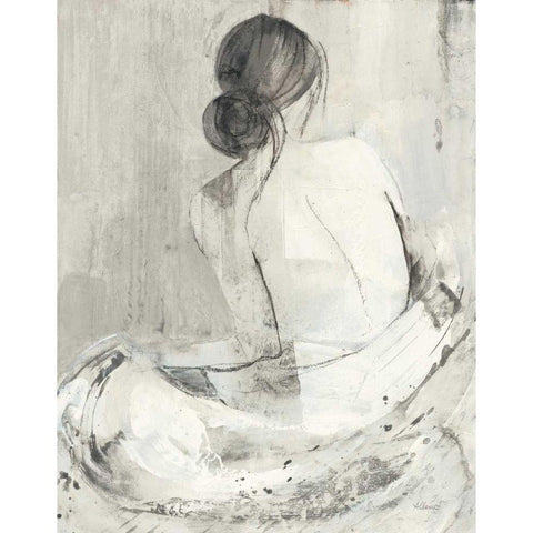 Evening I Neutral White Modern Wood Framed Art Print by Hristova, Albena