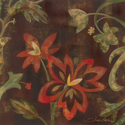 Composition on Umber II Gold Ornate Wood Framed Art Print with Double Matting by Vassileva, Silvia