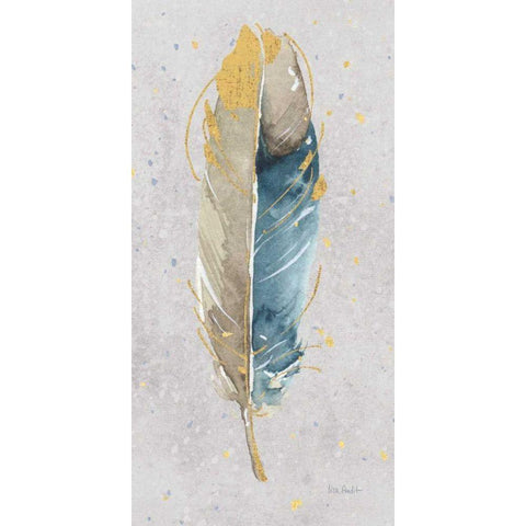 Indigold XXI on Gray Panel Gold Ornate Wood Framed Art Print with Double Matting by Audit, Lisa