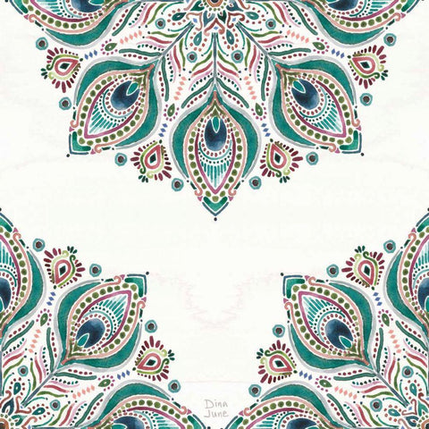 Bohemian Vibes Pattern VIIA Black Modern Wood Framed Art Print by June, Dina