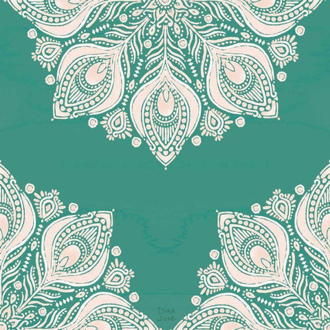 Bohemian Vibes Pattern VIIG Black Ornate Wood Framed Art Print with Double Matting by June, Dina