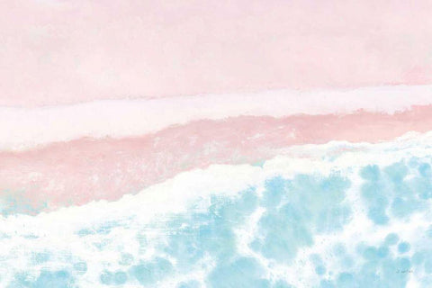 Sky Seaview I No Umbrellas Pink White Modern Wood Framed Art Print with Double Matting by Wiens, James