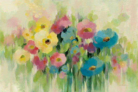 First Spring Flowers White Modern Wood Framed Art Print with Double Matting by Vassileva, Silvia