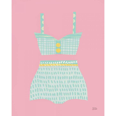 Bathing Beauties IV Pastel White Modern Wood Framed Art Print by Averinos, Melissa