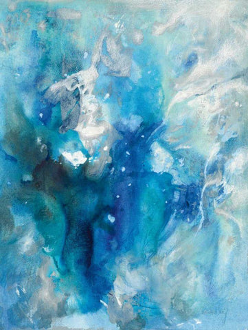 Plunge I White Modern Wood Framed Art Print with Double Matting by Nai, Danhui