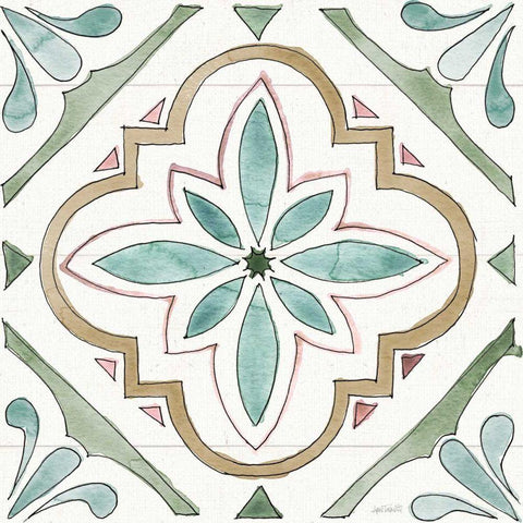 Country Love Pattern IIA White Modern Wood Framed Art Print with Double Matting by Tavoletti, Anne
