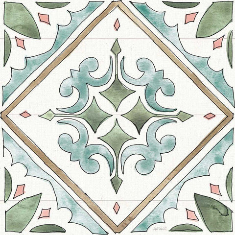 Country Love Pattern IVA White Modern Wood Framed Art Print with Double Matting by Tavoletti, Anne