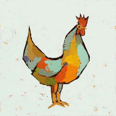 The Strutter on White White Modern Wood Framed Art Print with Double Matting by Adams, Phyllis