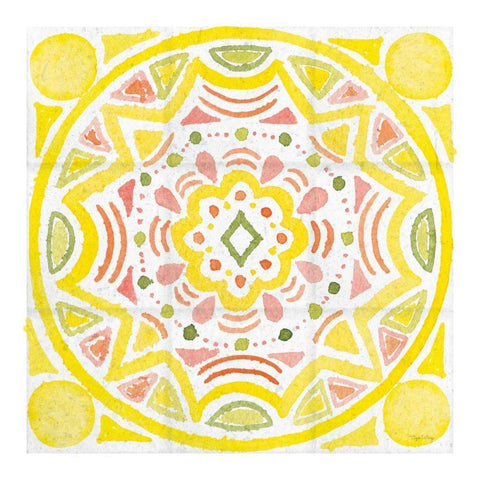 Citrus tile II v2 White Border Gold Ornate Wood Framed Art Print with Double Matting by DeNeige, Elyse