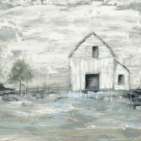 Iowa Barn II Gold Ornate Wood Framed Art Print with Double Matting by Prahl, Courtney