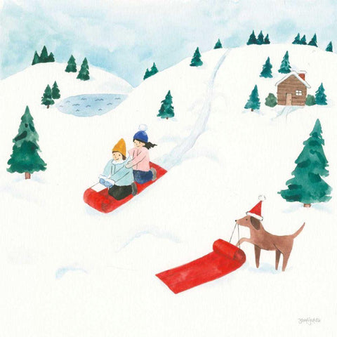 Winter Scene IV White Modern Wood Framed Art Print with Double Matting by Jackson, Jenaya