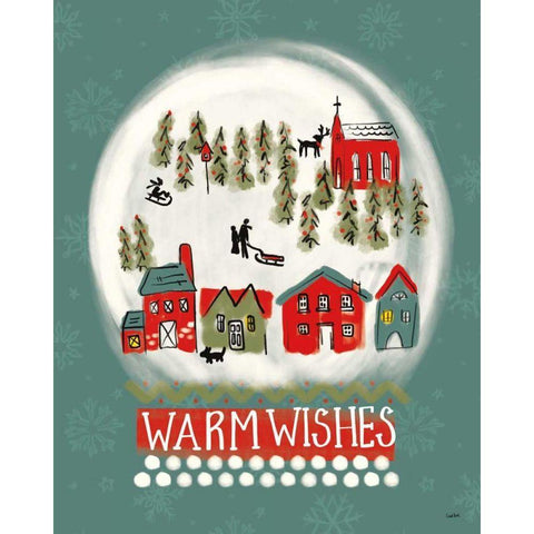 Winter Village II Gold Ornate Wood Framed Art Print with Double Matting by York, Leah
