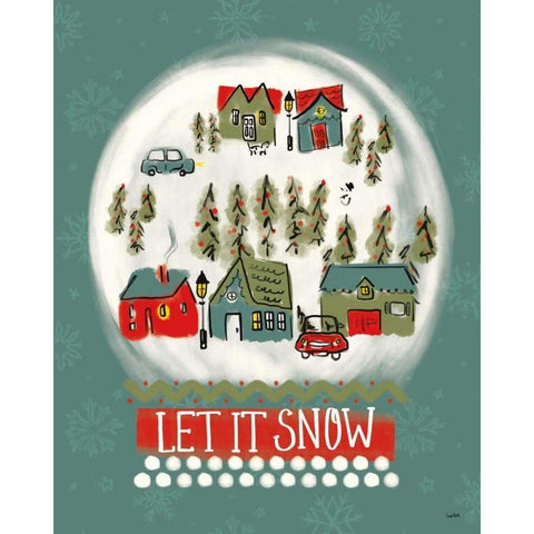Winter Village III Gold Ornate Wood Framed Art Print with Double Matting by York, Leah