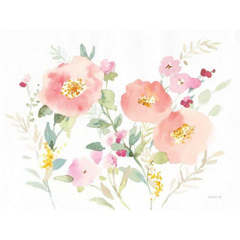Watercolor Jewels I Gold Ornate Wood Framed Art Print with Double Matting by Nai, Danhui