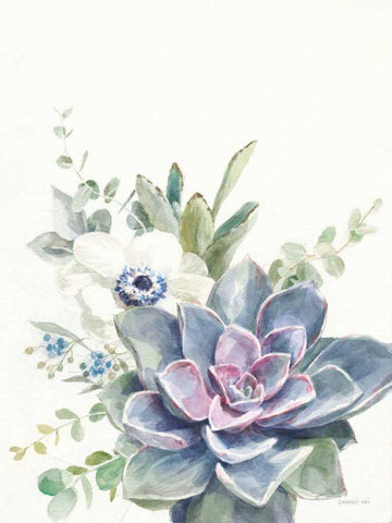 Desert Bouquet I Black Ornate Wood Framed Art Print with Double Matting by Nai, Danhui