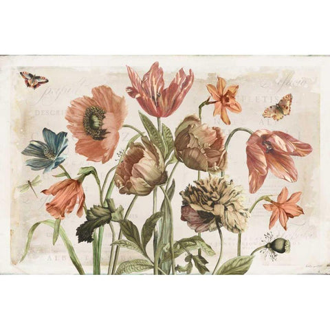 Antiquarian Blooms II Gold Ornate Wood Framed Art Print with Double Matting by Pertiet, Katie