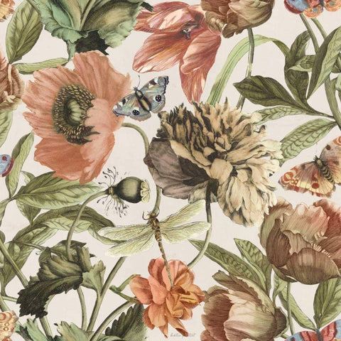 Antiquarian Blooms Pattern IA Black Ornate Wood Framed Art Print with Double Matting by Pertiet, Katie
