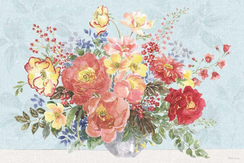 Floral Focus V Blue Black Ornate Wood Framed Art Print with Double Matting by Grove, Beth