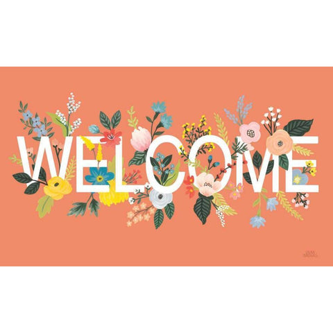 Wild Garden I Welcome Gold Ornate Wood Framed Art Print with Double Matting by Marshall, Laura