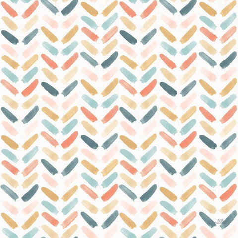 Under the Sea Pattern XA White Modern Wood Framed Art Print with Double Matting by Marshall, Laura